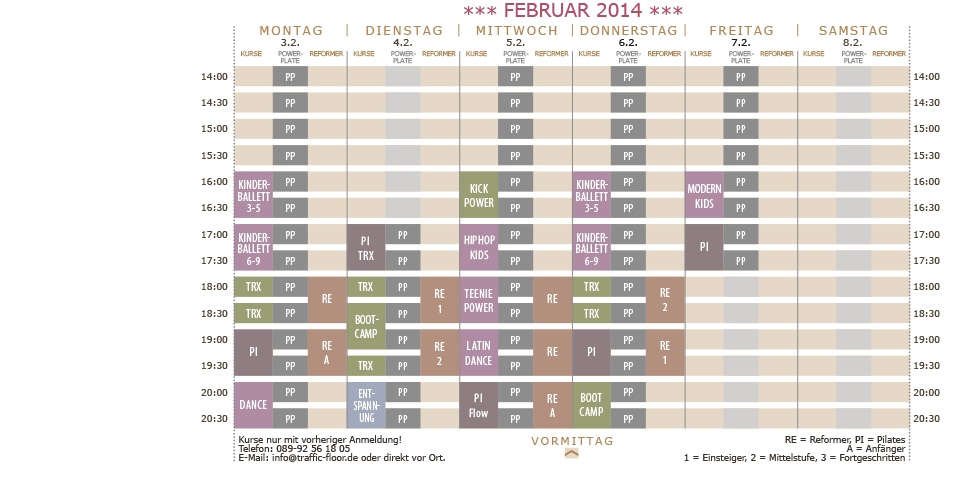 Trafficfloor Kursplan
