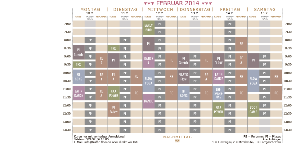 Trafficfloor Kursplan